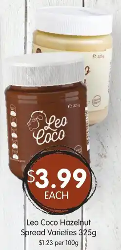 Spudshed Leo Coco Hazelnut Spread Varieties offer