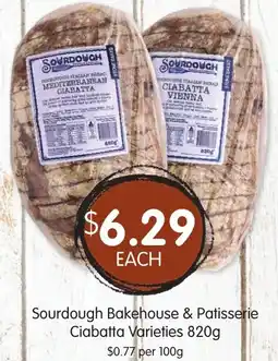 Spudshed Sourdough Bakehouse & Patisserie Ciabatta Varieties offer