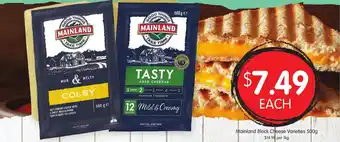 Spudshed Mainland Block Cheese Varieties offer