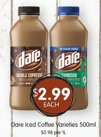 Spudshed Dare Iced Coffee Varieties offer
