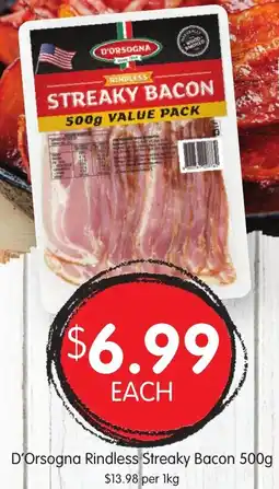 Spudshed D Orsogna Rindless Streaky Bacon offer