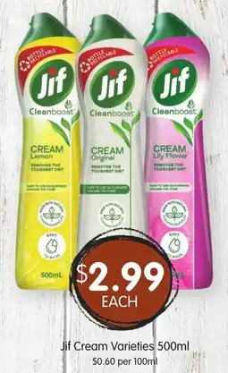 Spudshed Jif Cream Varieties offer