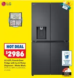Harvey Norman Lg french door fridge with ice & water dispenser matte black offer