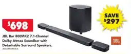 Harvey Norman Jbl bar 800mk2 7.1 channel dolby atmos soundbar with detachable surround speakers offer