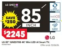 Harvey Norman Lg 85 qned70b 4k mini led al smart tv offer