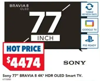 Harvey Norman Sony 77 bravia 8 4k hdr oled smart tv offer