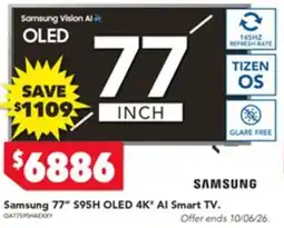Harvey Norman Samsung 77 s95h oled 4k ai smart tv offer