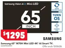 Harvey Norman Samsung 65 m70h mini led 4k al smart tv offer