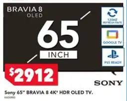 Harvey Norman Sony 65 bravia 8 4k hdr oled tv offer