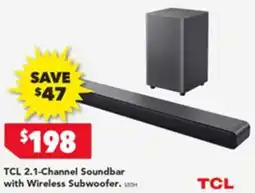 Harvey Norman TCL 2.1 Channel Soundbar with Wireless Subwoofer offer