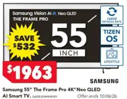 Harvey Norman Samsung 55 the frame pro 4k neo qled al smart tv offer