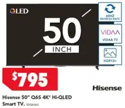 Harvey Norman Hisense 50 q6s 4k hi-qled smart tv offer