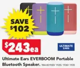 Harvey Norman Ultimate ears everboom portable bluetooth speaker offer