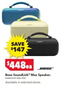 Harvey Norman Bose SoundLink Max Speaker offer