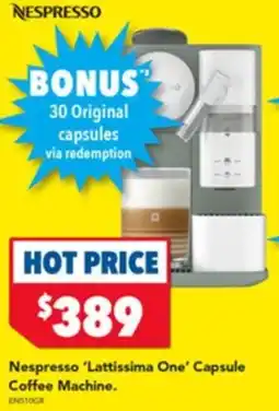 Harvey Norman Nespresso Lattissima One Capsule Coffee Machine offer