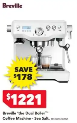 Harvey Norman Breville the Dual Boiler Coffee Machine Sea Salt offer