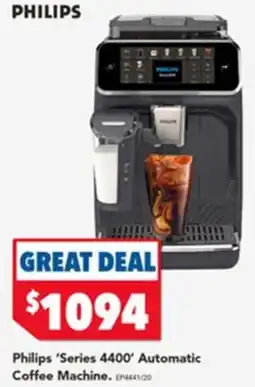 Harvey Norman Philips Series 4400 Automatic Coffee Machine offer