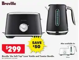 Harvey Norman Breville the Soft Top Luxe Kettle and Toaster Bundle offer