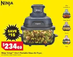 Harvey Norman Ninja Crispi 4 in 1 Portable Glass Air Fryer offer