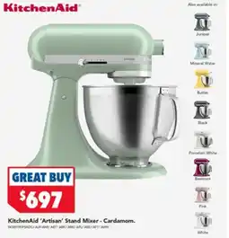 Harvey Norman KitchenAid Artisan Stand Mixer Cardamom offer