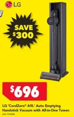 Harvey Norman Lg cordzero a9l auto emptying handstick vacuum with all in one tower offer