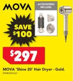 Harvey Norman Mova shine 20 hair dryer gold offer