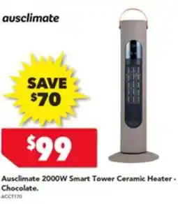 Harvey Norman Ausclimate 2000W Smart Tower Ceramic Heater Chocolate offer