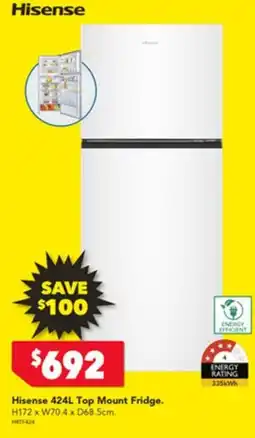 Harvey Norman Hisense Top Mount Fridge offer