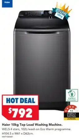 Harvey Norman Haier Top Load Washing Machine offer