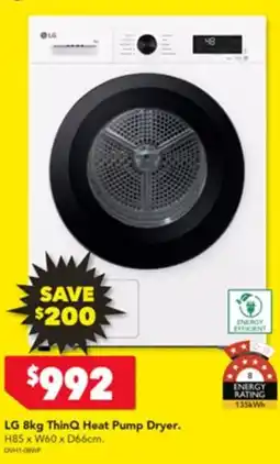 Harvey Norman Lg thinq heat pump dryer offer