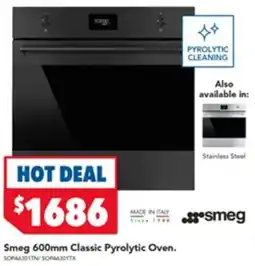 Harvey Norman Smeg 600mm Classic Pyrolytic Oven offer