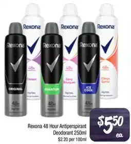 Foodworks Rexona 48 Hour Antiperspirant Deodorant offer