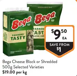 Foodworks Bega Cheese Block or Shredded offer