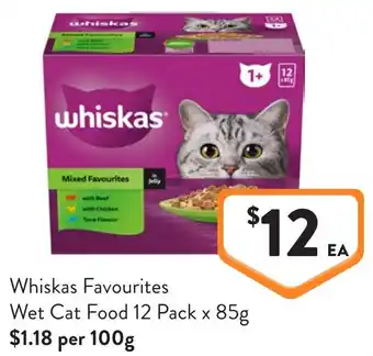 Foodworks Whiskas Favourites Wet Cat Food offer