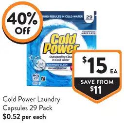 Foodworks Cold Power Laundry Capsules offer