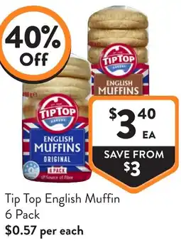 Foodworks Tip Top English Muffin offer