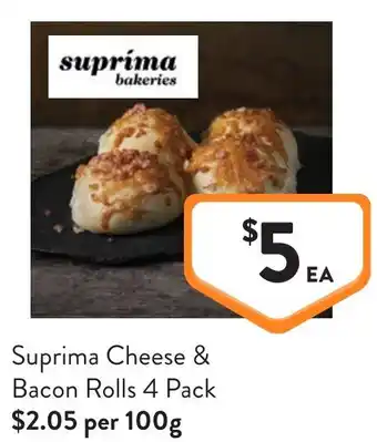 Foodworks Suprima Cheese & Bacon Rolls offer