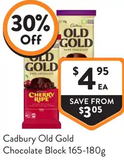 Foodworks Cadbury Old Gold Chocolate Block offer