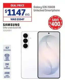 Officeworks Samsung galaxy s26 unlocked smartphone offer