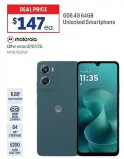 Officeworks Motorola g06 64gb unlocked smartphone offer