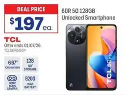 Officeworks Tcl 60r 128gb unlocked smartphone offer