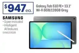 Officeworks SAMSUNG Galaxy Tab S10 FE+13.1 Wi-Fi 8GB/128GB Grey offer
