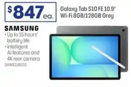 Officeworks Samsung galaxy tab s10 fe 10.9 wifi 8gb/128gb grey offer