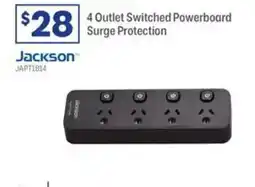 Officeworks Jackson 4 Outlet Switched Powerboard Surge Protection offer