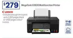 Officeworks Canon MegaTank G3630 Multifunction Printer offer