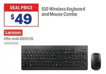 Officeworks Lenovo 510 Wireless Keyboard and Mouse Combo offer