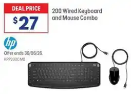 Officeworks Hp 200 Wired Keyboard and Mouse Combo offer