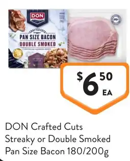 Foodworks Don crafted cuts streaky or double smoked pan size bacon offer