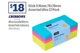 Officeworks J.burrows Stick-It Notes Assorted Ultra offer