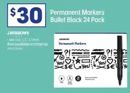 Officeworks Permanent Markers Bullet Black offer